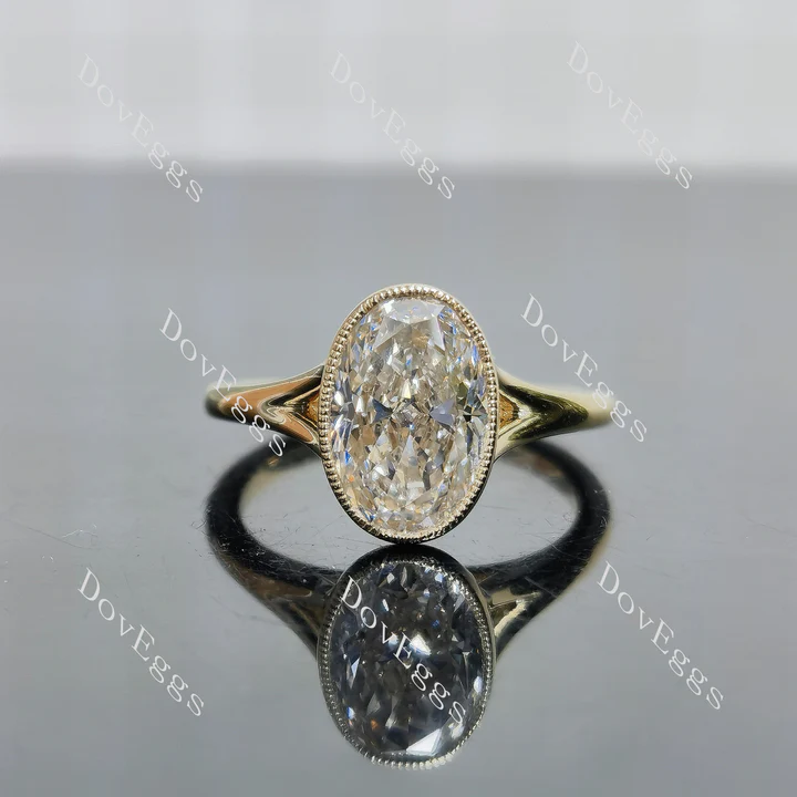 Doveggs bezel split shanks engagement ring semi-mount only(Exclusively to DovEggs Stones)