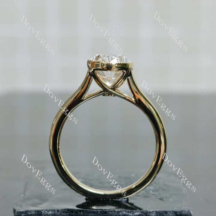 Doveggs bezel split shanks engagement ring semi-mount only(Exclusively to DovEggs Stones)