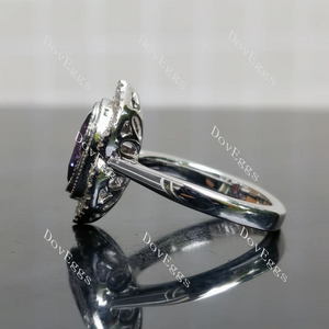 Doveggs flower shape halo engagement ring semi-mount only(Exclusively to DovEggs Stones)