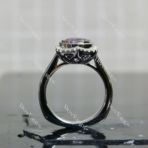 Doveggs flower shape halo engagement ring semi-mount only(Exclusively to DovEggs Stones)