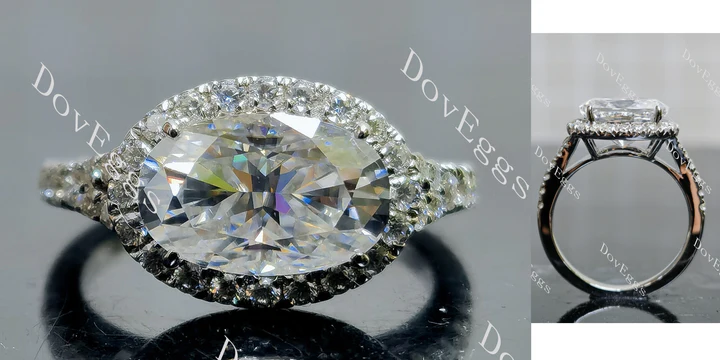 Doveggs halo engagement ring semi-mount only(Exclusively to DovEggs Stones)