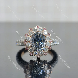 Doveggs halo floral vintage engagement ring semi-mount only(Exclusively to DovEggs Stones)