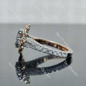 Doveggs halo floral vintage engagement ring semi-mount only(Exclusively to DovEggs Stones)