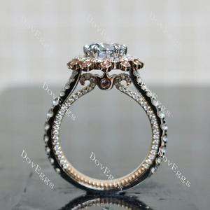 Doveggs halo floral vintage engagement ring semi-mount only(Exclusively to DovEggs Stones)