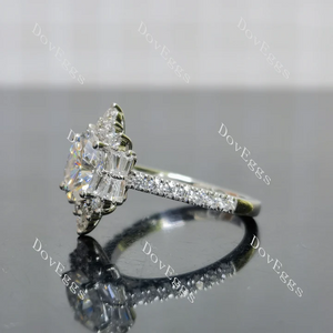 Doveggs halo pave half eternity engagement ring semi-mount only(Exclusively to DovEggs Stones)