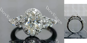 Doveggs halo side stones engagement ring semi-mount only(Exclusively to DovEggs Stones)