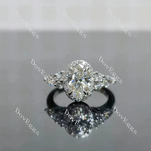 Doveggs halo side stones engagement ring semi-mount only(Exclusively to DovEggs Stones)