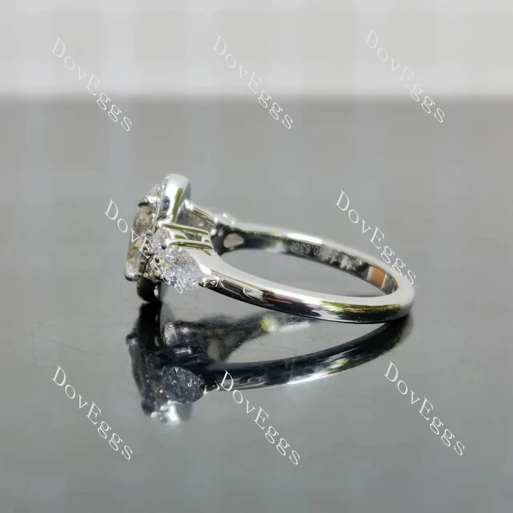 Doveggs halo side stones engagement ring semi-mount only(Exclusively to DovEggs Stones)