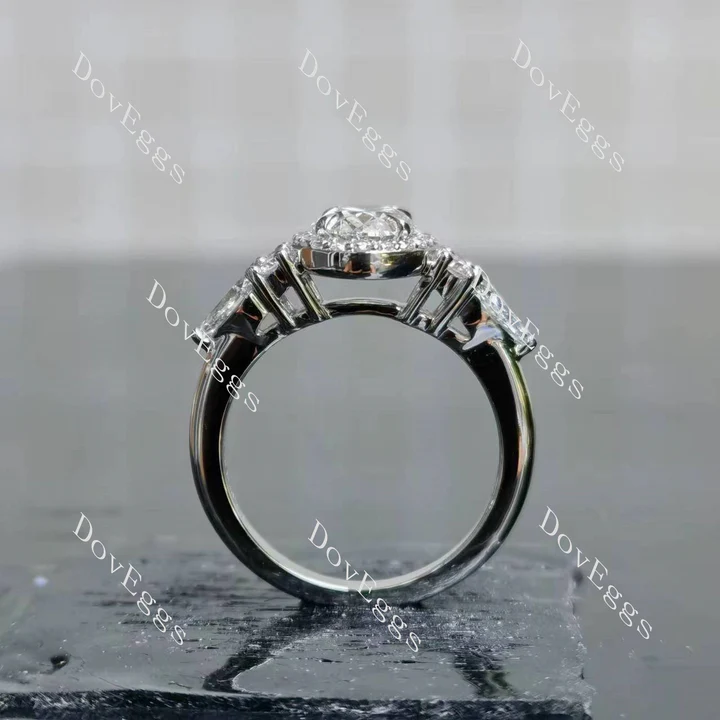 Doveggs halo side stones engagement ring semi-mount only(Exclusively to DovEggs Stones)