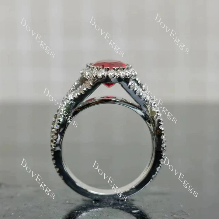 Doveggs halo split shanks engagement ring semi-mount only(Exclusively to DovEggs Stones)