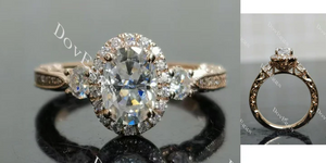 Doveggs vintage halo engagement ring semi-mount only(Exclusively to DovEggs Stones)