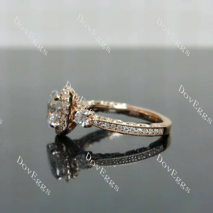 Doveggs vintage halo engagement ring semi-mount only(Exclusively to DovEggs Stones)