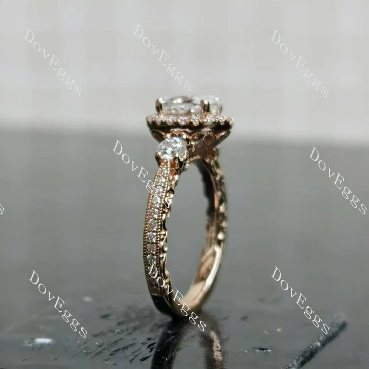 Doveggs vintage halo engagement ring semi-mount only(Exclusively to DovEggs Stones)