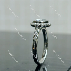 Doveggs bezel halo engagement ring semi-mount only(Exclusively to DovEggs Stones)