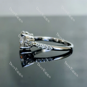 Doveggs pave side stones engagement ring semi-mount only(Exclusively to DovEggs Stones)