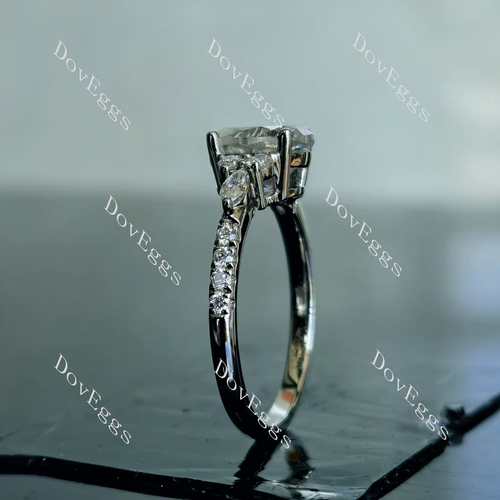 Doveggs pave side stones engagement ring semi-mount only(Exclusively to DovEggs Stones)