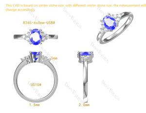 Doveggs side stones engagement ring semi-mount only(Exclusively to DovEggs Stones)