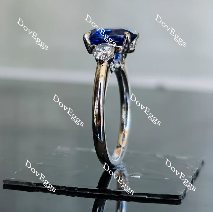 Doveggs three-stones engagement ring semi-mount only(Exclusively to DovEggs Stones)