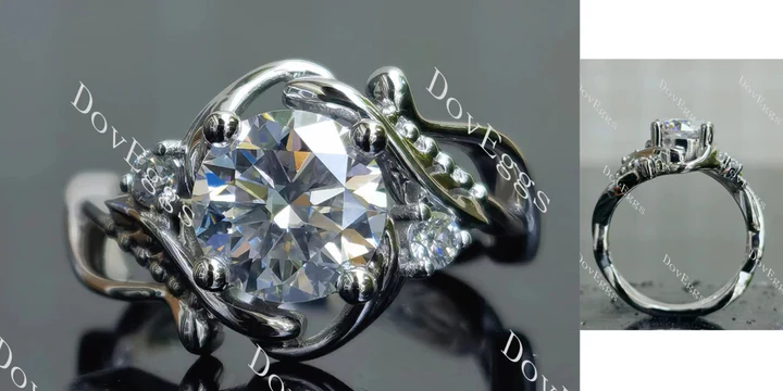 Doveggs floral engagement ring semi-mount only(Exclusively to DovEggs Stones)