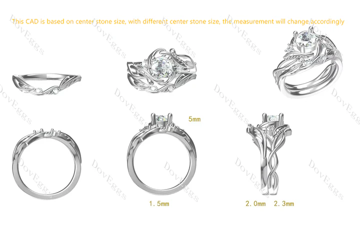 Doveggs floral engagement ring semi-mount only(Exclusively to DovEggs Stones)