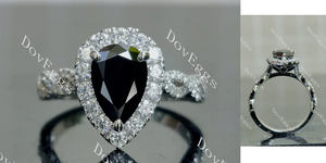 Doveggs pave halo engagement ring semi-mount only(Exclusively to DovEggs Stones)