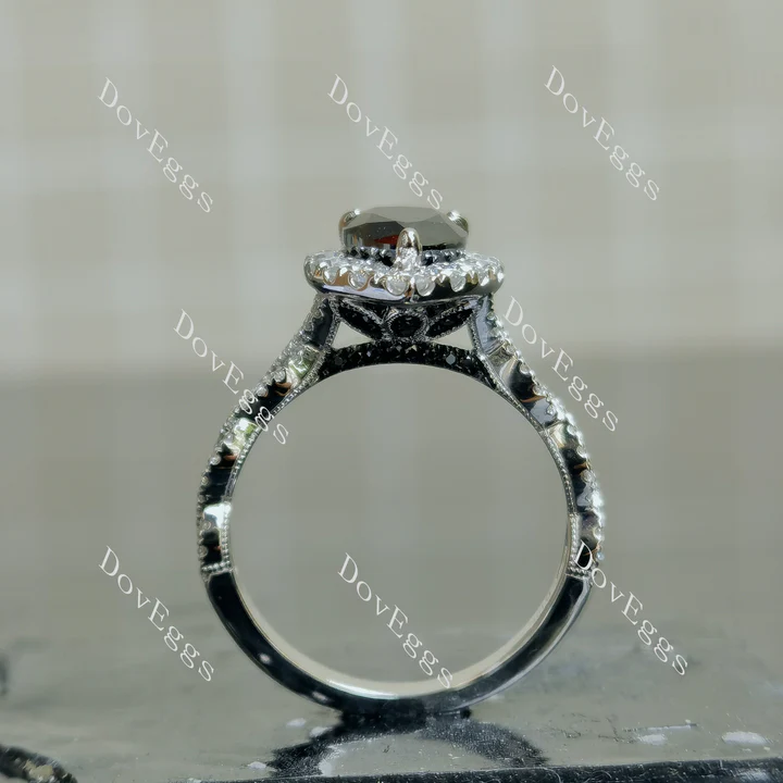 Doveggs pave halo engagement ring semi-mount only(Exclusively to DovEggs Stones)