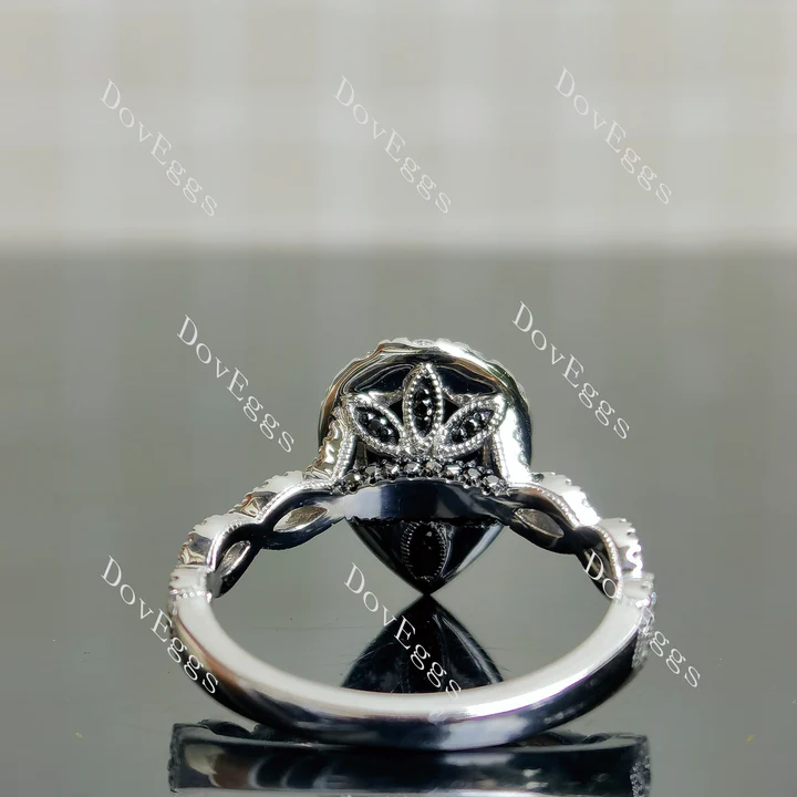 Doveggs pave halo engagement ring semi-mount only(Exclusively to DovEggs Stones)