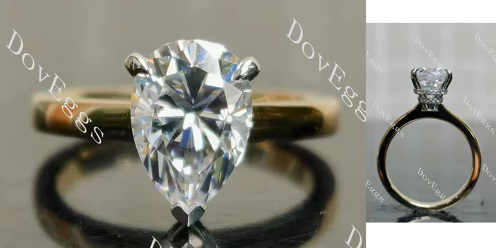 Doveggs pave hidden halo engagement ring semi-mount only(Exclusively to DovEggs Stones)