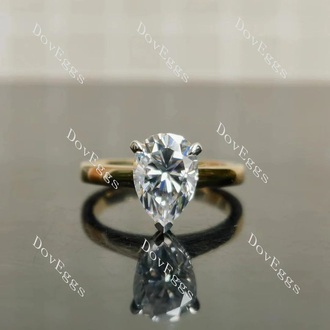 Doveggs pave hidden halo engagement ring semi-mount only(Exclusively to DovEggs Stones)