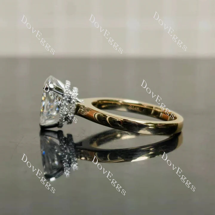 Doveggs pave hidden halo engagement ring semi-mount only(Exclusively to DovEggs Stones)