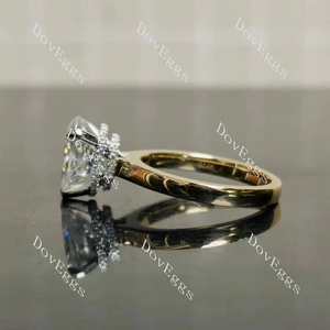 Doveggs pave hidden halo engagement ring semi-mount only(Exclusively to DovEggs Stones)