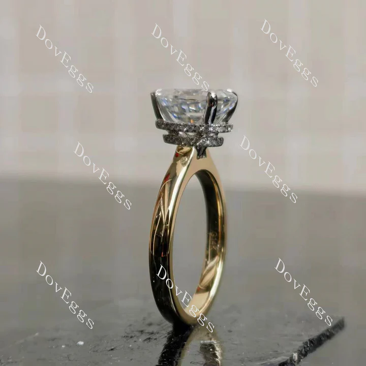 Doveggs pave hidden halo engagement ring semi-mount only(Exclusively to DovEggs Stones)