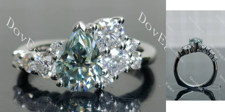 Doveggs side stones engagement ring semi-mount only(Exclusively to DovEggs Stones)