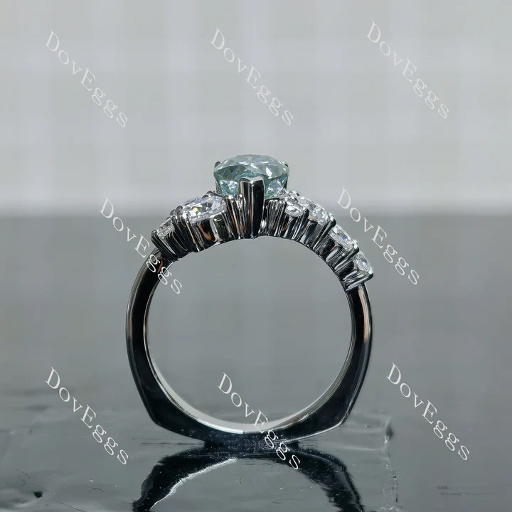 Doveggs side stones engagement ring semi-mount only(Exclusively to DovEggs Stones)