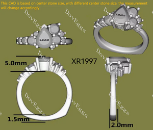 Doveggs side stones engagement ring semi-mount only(Exclusively to DovEggs Stones)