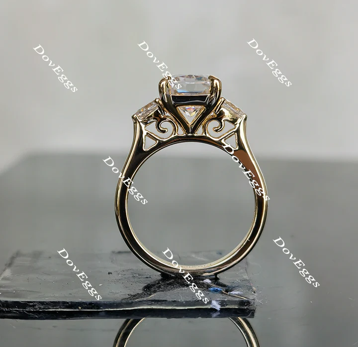 Doveggs vintage three-stones engagement ring semi-mount only(Exclusively to DovEggs Stones)