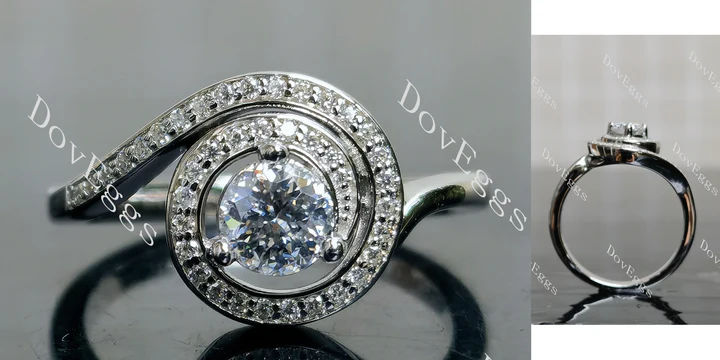 Doveggs vintage pave wave engagement ring semi-mount only(Exclusively to DovEggs Stones)