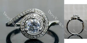 Doveggs vintage pave wave engagement ring semi-mount only(Exclusively to DovEggs Stones)