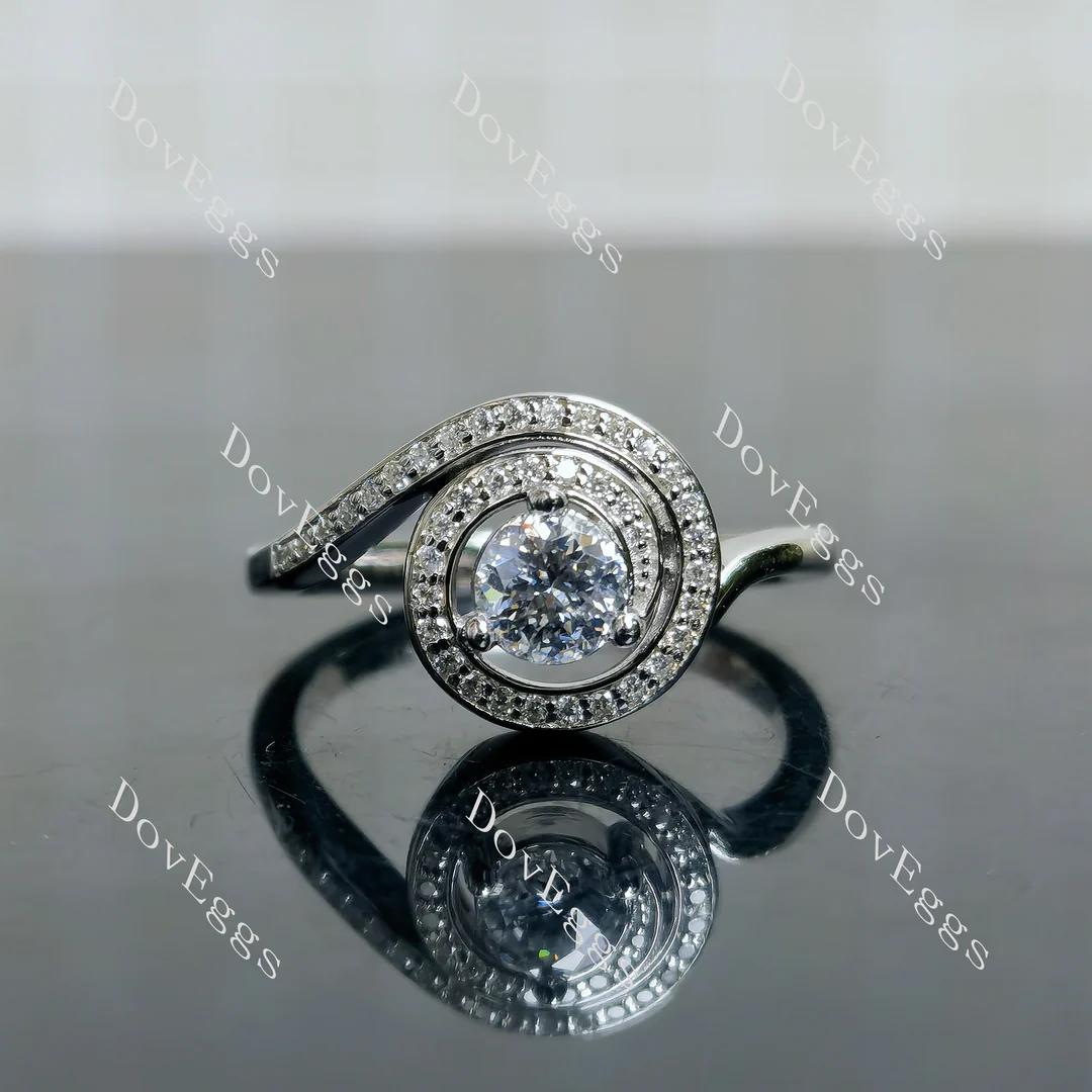 Doveggs vintage pave wave engagement ring semi-mount only(Exclusively to DovEggs Stones)