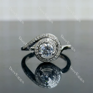 Doveggs vintage pave wave engagement ring semi-mount only(Exclusively to DovEggs Stones)