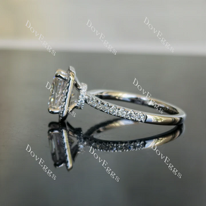 DovEggs half eternity pave halo engagement ring only semi-mount only(Exclusively to DovEggs Stones)