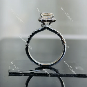 DovEggs half eternity pave halo engagement ring only semi-mount only(Exclusively to DovEggs Stones)