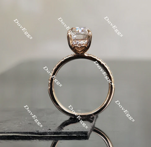 DovEggs half eternity pave engagement ring only semi-mount only(Exclusively to DovEggs Stones)