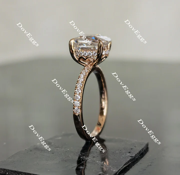 DovEggs half eternity pave engagement ring only semi-mount only(Exclusively to DovEggs Stones)