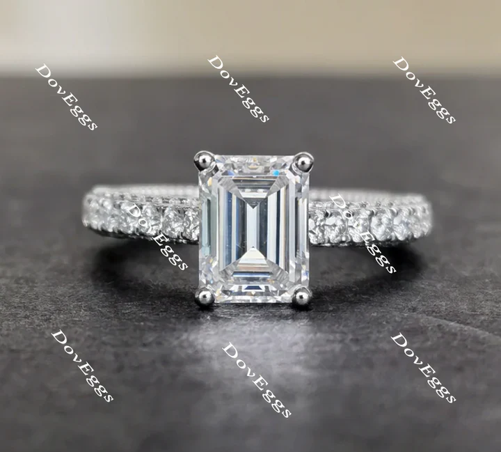 DovEggs half eternity pave engagement ring only semi-mount only(Exclusively to DovEggs Stones)