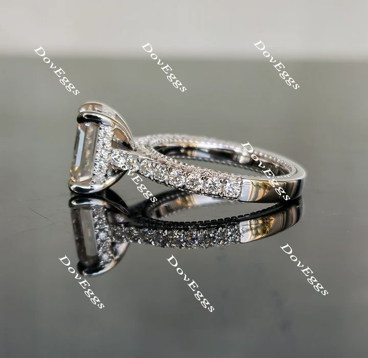 DovEggs half eternity pave engagement ring only semi-mount only(Exclusively to DovEggs Stones)