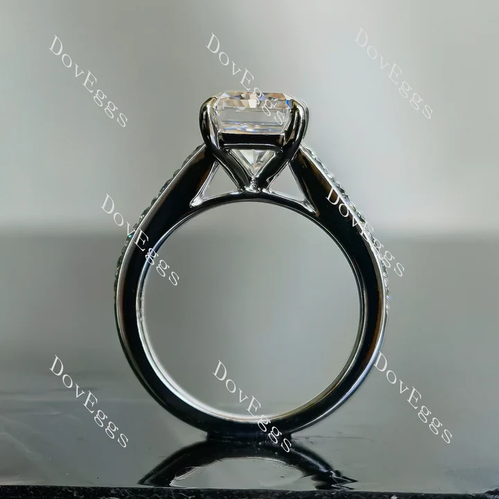 DovEggs half eternity pave engagement ring only semi-mount only(Exclusively to DovEggs Stones)