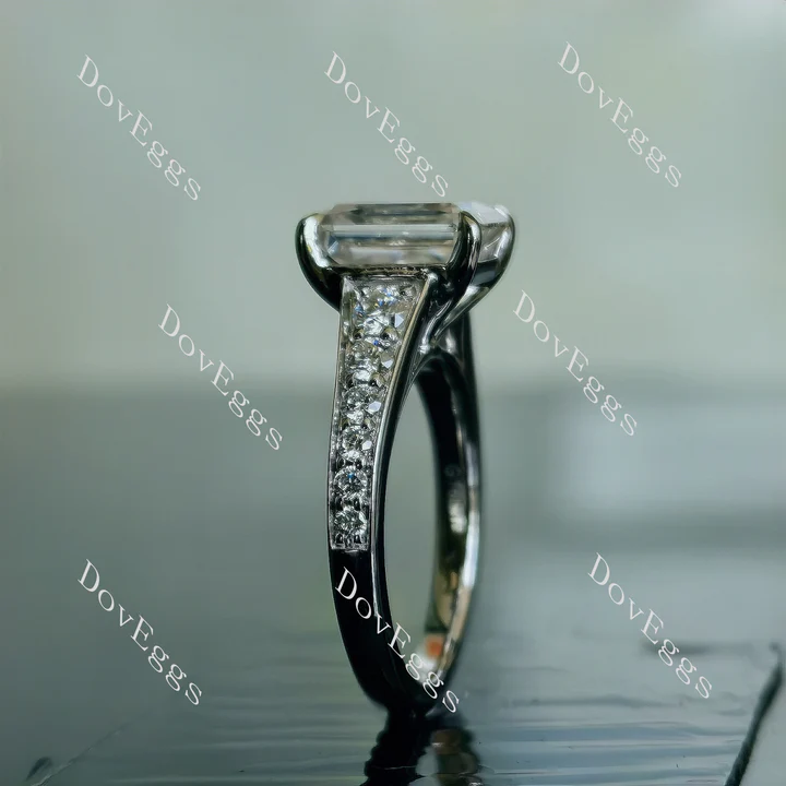 DovEggs half eternity pave engagement ring only semi-mount only(Exclusively to DovEggs Stones)