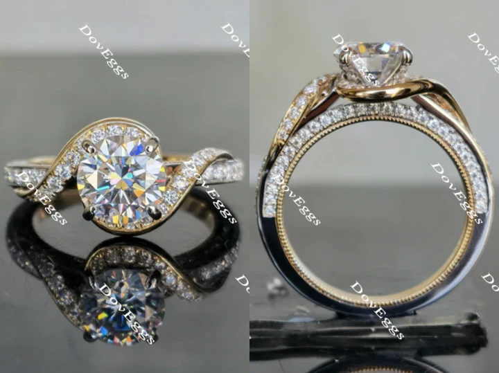 DovEggs art deco vintage pave engagement ring only semi-mount only(Exclusively to DovEggs Stones)