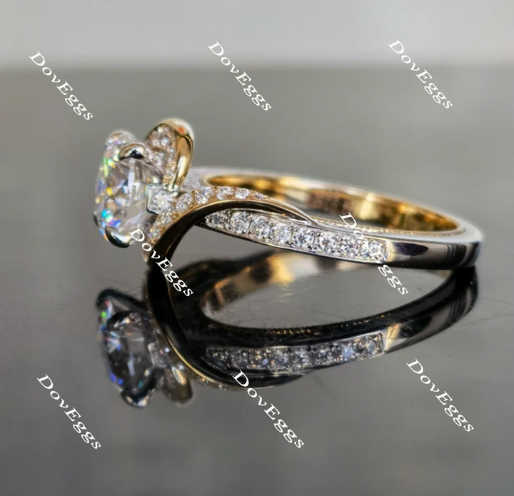 DovEggs art deco vintage pave engagement ring only semi-mount only(Exclusively to DovEggs Stones)